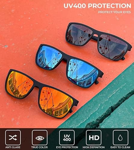 KALIYADI Polarized Sunglasses for Men, Lightweight Sun Glasses with UV Protection for Driving Fishing Golf thumbnail 5