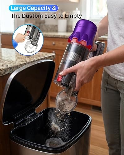 iXlion Cordless Vacuum Cleaner for Home - Powerful Stick Vacuum with HEPA Filter, 55-Min Runtime, LED Light, Anti-Tangle Brush, Detachable Battery,Lightweight Vacuum for Pet Hair,Carpets & Hard Floors thumbnail 5