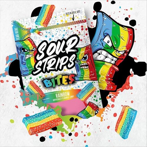 SOUR STRIPS Bites Rainbow Flavored Chewy Candy Bag, 6.35 oz (Pack of 2) thumbnail 6