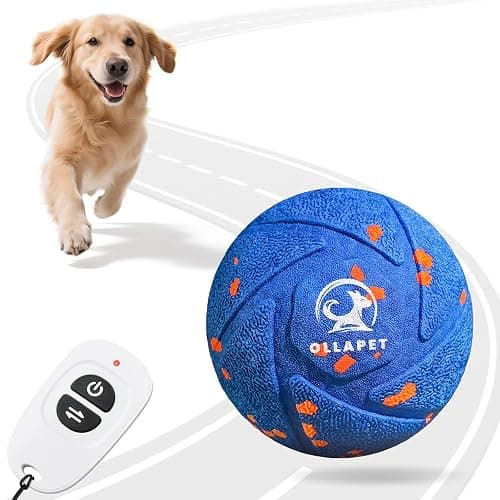 Ollapet Smart Interactive Dog Toy Ball - Auto Bouncing & Rolling, Chew-Resistant E-TPU Material, 3 Interactive Modes, IPX7 Waterproof, Smart Chase Pet Toy Ball for Medium and Large Dogs (Blue) - Image 1