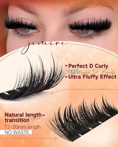 Manga Lash Clusters Kit Fluffy Eyelash Extension Kit Wispy Eyelash Clusters with Spikes D-Curl Lash Extension Kit 12-20MM Cluster Eyelash Extensions Kit with Lash Bond and Seal Fairy Cluster Lashes thumbnail 5