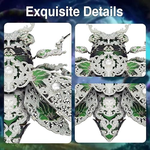 Piececool Metal 3D Puzzles for Adults, Cicada 3D Model Building Kits Insect Themed Animal Fashion Brooch Assembling DIY Crafts Creative Gifts thumbnail 4