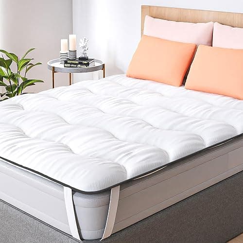CASABEL Surmatelas Nuage 140 x 190 cm en Microfibre - Confort Optimal - Moelleux, Anti-acarien, Respirant- pour Matelas 2 Places Adulte et Enfant, Clic Clac, BZ - Image 1