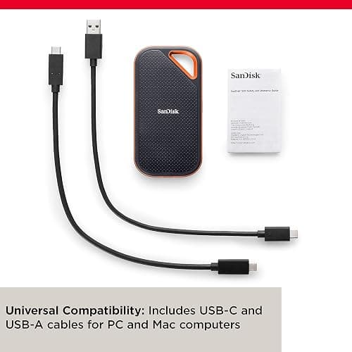 SanDisk 1TB Extreme PRO Portable SSD - Up to 2000MB/s - USB-C, USB 3.2 Gen 2x2, IP65 Water and Dust Resistance, Updated Firmware - External Solid State Drive - SDSSDE81-1T00-G25 thumbnail 3