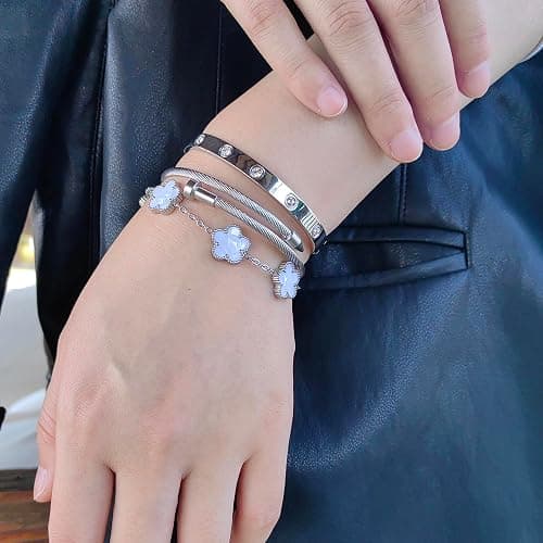 Jade cabbage Gold Bracelets for Women 18K Gold Plated Love Friendship Bracelet With Cubic Zirconia Cuff Bangle Jewelry Set Witness the Gift of Love thumbnail 2