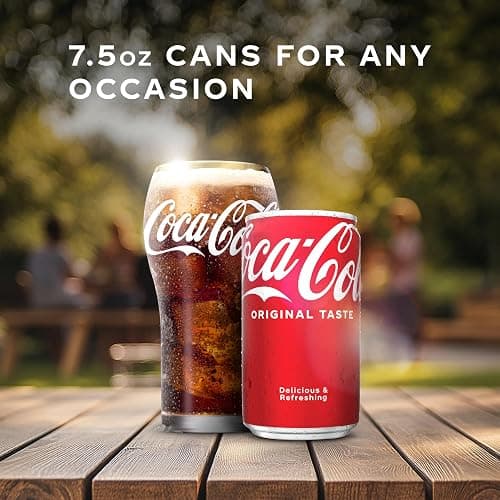 Coca-Cola Soda Soft Drink Fridge Pack Mini Cans, 7.5 fl oz, 10 Pack | A caffeinated fizzy drink that fits any occasion thumbnail 4