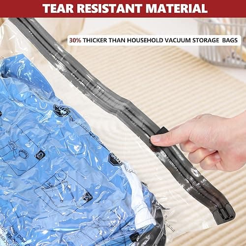 SUOCO Vacuum Bags for Travel with Rechargeable Pump, 8 Combo (2L/3M/3S) Compression Packing Seal Bags for Luggage Suitcase, Space Saver for Clothing and Clothes Travel thumbnail 6