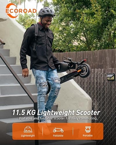 ECOROAD EC6/EC8 Electric Scooter for Adults, 20/29KM Range, 350W/450W Motor, 30KM/H Top Speed, 8.5"/10'' Tires, Foldable Commuter E Scooter with Turn Signal, Dual Brakes thumbnail 5