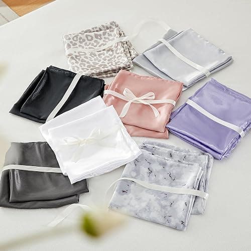 FreshCulture Satin Sheets Queen Size Bed Set- 4 Piece Luxury Soft Silky Queen Sheet Set, Similar to Silk Bed Sheets with 1 Deep Pocket Fitted Sheet, 1 Flat Sheet & 2 Pillowcases (Silver Grey) thumbnail 8