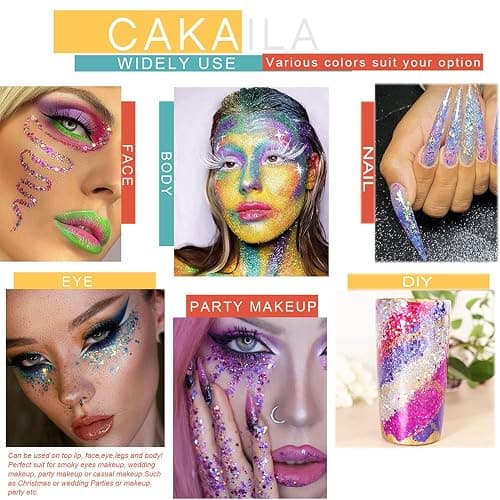 Glitter Eyeshadow Palette, 40 Colors Highly Pressed Pigmented Metallic Shimmer Sparkly Glitter Eyeshadow Makeup Pallet Palettes,Pink Blue Green Red Gold Purple Eye Shadow Powder Long Lasting thumbnail 4