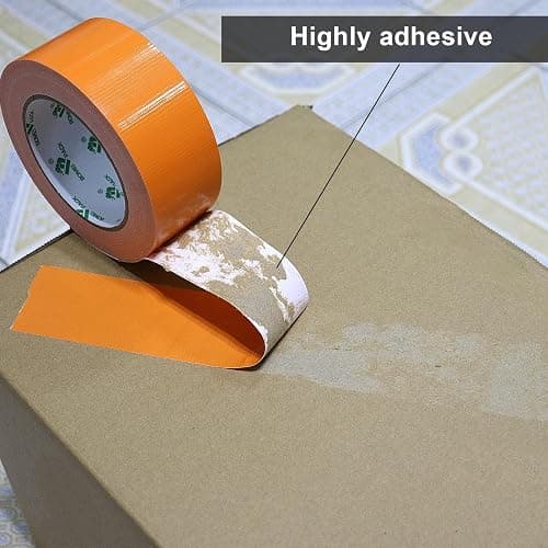 BOMEI PACK Orange 2inch x 20yds Sticky Duct Tape Heavy Duty Strong Industrial Color Duct Tapeor Packing and Repairing 2 Pack thumbnail 5