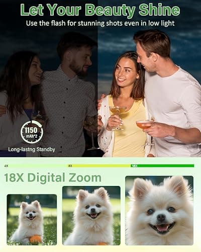 5K Digital Camera for Photography, 75MP WiFi Vlogging Camera for YouTube with 3" 180° Flip Screen, 18X Zoom UHD Autofocus Video Camara with 32GB SD Card thumbnail 4