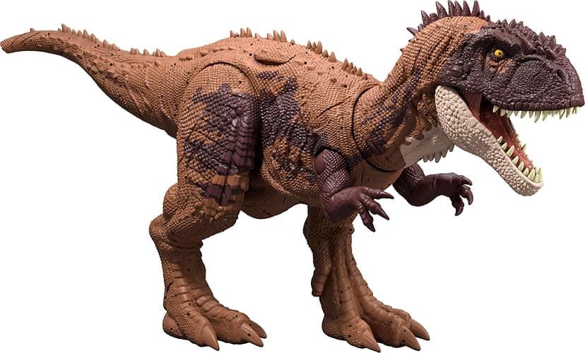 Mattel Jurassic World Dinosaur Toys with Roar Sound & Attack Action, Wild Roar Posable Figures, Physical & Connected Digital Play - Image 1