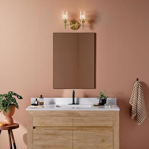 Kichler Madden 2-Light Bathroom Vanity Light Fixture with Clear Glass Shades, Modern Wall Mount Lighting in Champagne Bronze for Single or Double Vanity (10.5" x 14.25"), 55184CPZ thumbnail 9