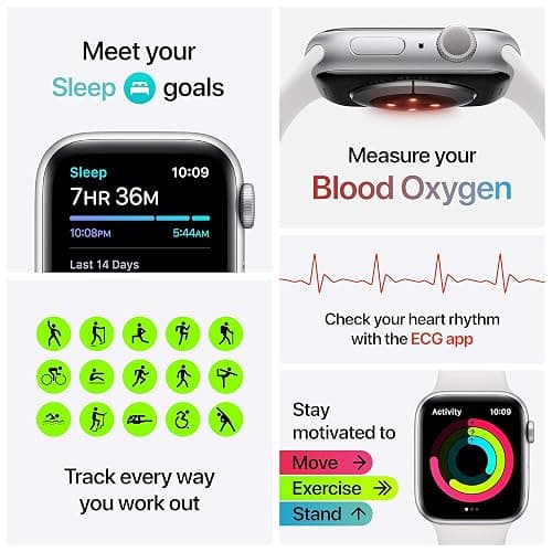 Apple Watch Series 6 (GPS, 44mm) - Space Gray Aluminum Case with Black Sport Band (Renewed) thumbnail 6