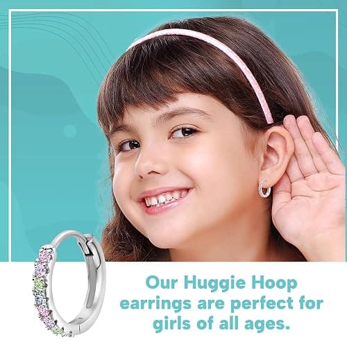 Hypoallergenic Huggie Earrings for Girls & Women - Small Hoop Design, Perfect for Teens & Kids thumbnail 2