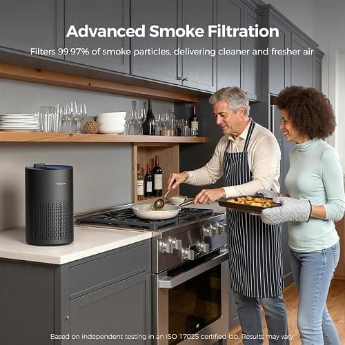 Purivortex Air Purifiers for Home, Quiet HEPA Air Filter for Pollen, Smoke, Dust, Pet Dander, Odor, Hair, Covers Up to 880 Sq Ft (Model: AC400 Black with Fragrance Sponge) thumbnail 6