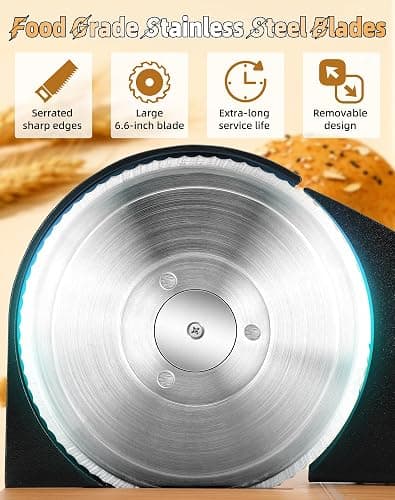 Redants Manual Bread Slicer for Homemade Sourdough Bread | Versatile Hand Crank Bread Slicer, Adjustable Thickness for Smooth Cutting, Food Grade Stainless Steel (Cream) thumbnail 6