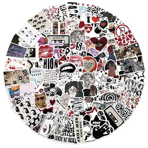 Lot de 100 autocollants Y2K Grunge Aesthetic Downtown Girls, autocollants tendance des années 2000 pour bouteilles d'eau, ordinateur portable, skateboard, imperméables en vinyle thumbnail 4