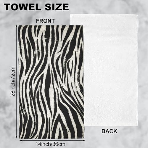 Wotinsi Hand Towels Set of 2 Vintage Black Zebra Hand Towels for Bathroom Soft Absorbent Decorative Hand Bath Towels Dish Towels for Kitchen Sports Gym Yoga Home Decor 14 x 28 in thumbnail 3