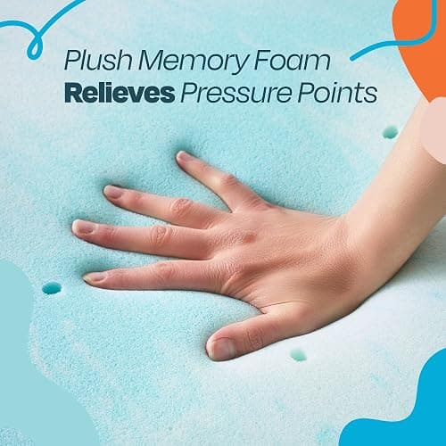 LINENSPA Memory Foam Mattress Topper - 3 Inch Gel Infused Memory Foam - Plush Feel - Cooling and Pressure Relieving - CertiPUR Certified - Dorm Room Essentials - Queen Size thumbnail 3