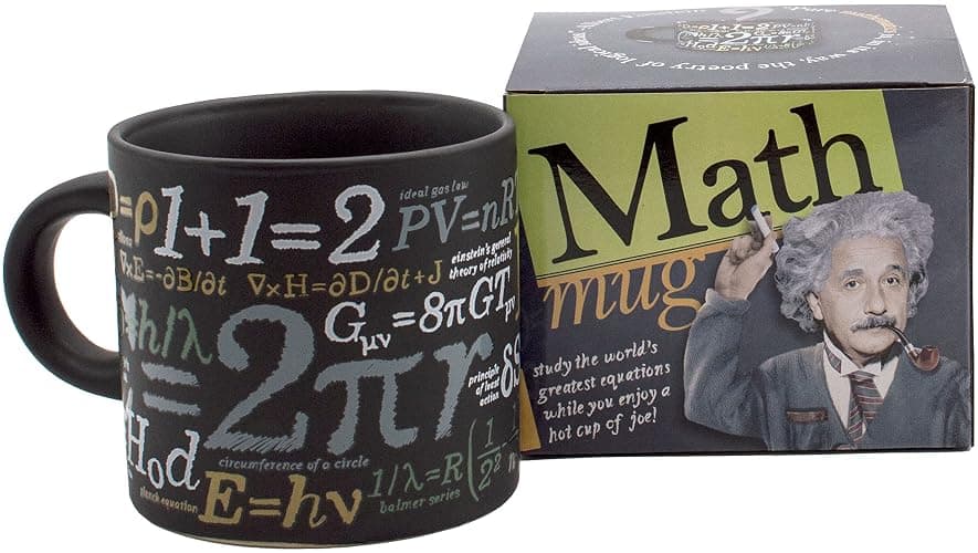 The Unemployed Philosophers Guild Math Mug - Sip Your Coffee While Learning Famous Mathematical Formulas and Equations, Comes in a Fun Gift Box, 14oz - Image 1