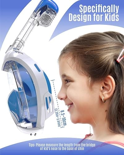 G2RISE Kids Snorkel Mask Full Face Snorkel Set, Snorkeling Gear for Kids with 180 Degree Panoramic View, Anti-Leak & Anti-Fog thumbnail 4