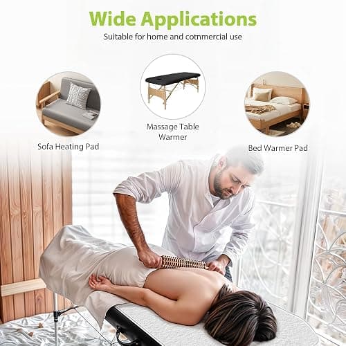 Massage Table Warmer Heating Pad Professional SPA Massage Bed Warmer with Timer, 9 Heat Settings, Overheat Protection for Massage Bed & Spa, Thickened & Soft Fleece, 30" x 71", with Face Hole thumbnail 6