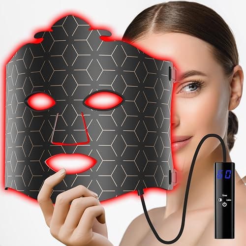 gelpal 7-1 Colors LED Facial Skin Care Mask,Red Light Mask for Face, Cordless Led Silicone Face Mask Light,Salon or Home,Black. - Image 1