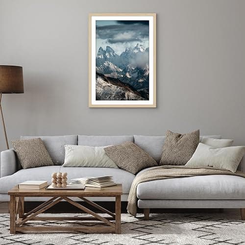 Americanflat 28x40 Poster Frame with Polished Plexiglass - Use as 24x36 Frame with Mat or 28x40 Frame Without Mat - Hudson Collection - Wide Picture Frame for Wall Display - Natural Oak - Natural Oak - 28x40 thumbnail 2