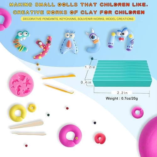 CyAJM Polymer Clay Kits 50 Colors,Christmas Modeling Clay for Kids DIY Mold Oven Bake Clay with Storage Box Sculpting Tools and Accessories,for Kids Adult and Artist Friendly Ideal Gifts thumbnail 3