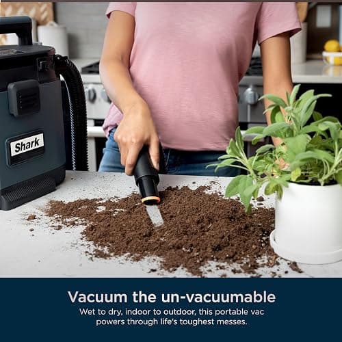Shark VS101 MessMaster Portable Wet Dry Vacuum, 1 Gallon Capacity, Corded, Perfect for Pets & Cars, AnyBag Tech, Self-Cleaning, Ultra-Powerful Suction for Tough Wet & Dry Messes, Blue thumbnail 8