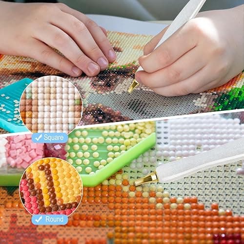 22PCS DIY Diamond Art Pen Painting Tool Set - Metal Threaded Tip Accessories Gem Resin Dotting Pen Supplies Kit (White Pen + 12 Tips + 9 Dotting Clay) thumbnail 6