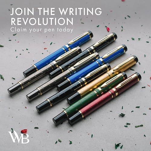 Wordsworth & Black Primori Fountain Pen Set [Gunmetal Gold]; Extra Fine Nib, Gift Case, 24 Ink Cartridges, Refill Converter, Manual; Journaling, Calligraphy, Smooth Writing Pens; Left and Right Handed thumbnail 6