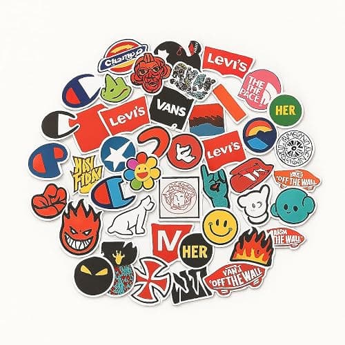 Cool Brand Stickers for Adults,for Teenagers 101 Pack Decals for Laptop Computer Skateboard Water BottlesWaterproof Vinyl Stickers Pack for Laptop, Skateboard, Luggage thumbnail 4