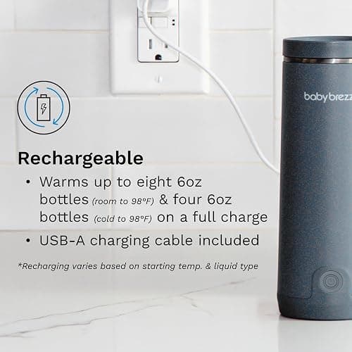Baby Brezza Portable Warmer – 3X Faster Baby Bottle Warming - Travel Breastmilk and Formula Warmer - Safe, Even Heating - Up to 9oz - No Adapters, Black thumbnail 8