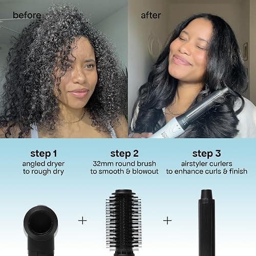 BONDIBOOST 6-in-1 Everlast Multi Styler & Dryer System - Wet to Dry Hair Styler, Hair Dryer Brush with Curlers, Round Brushes, Dryer & Concentrator Attachments, Versatile Heat & Airflow Settings thumbnail 7