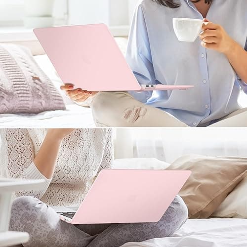 May Chen Compatible with New MacBook Air 13 inch Case 2021 2020 2019 2018 Release Model: M1 A2337 A2179 A1932, Plastic Hard Shell Case for Mac Air 13 inch with Retina Display Fits Touch ID, Baby Pink thumbnail 9