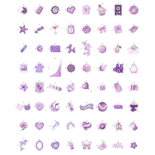 100Pcs Purple Aesthetic Stickers, Cute Girly Violet Stickers - Purple Decals for Water Bottles, Laptops - Lavender Aesthetic Stuff for Adults, Laptop Accessories thumbnail 4