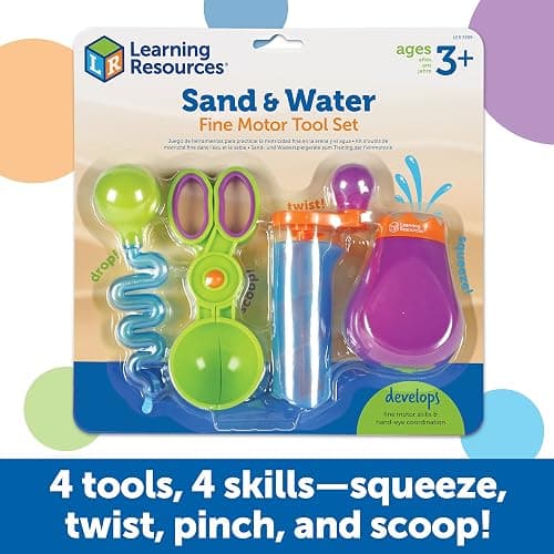 Learning Resources Sand & Water Fine Motor Set - Fidget Toys, Water Bin Play, Toddler Daycare Essentials Games Tools, Homeschool and Preschool, Montessori for Kids, Gifts for Boys and Girls thumbnail 4
