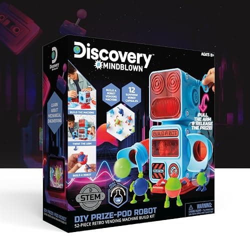 Discovery DIY Prize-Pod Robot Kit, 52-Piece Vending Machine Building Set, 12 Transforming Capsules, Educational Science Experiment, Engineering STEM Project, Robotics Toy Gift Kids Age 8+ thumbnail 7