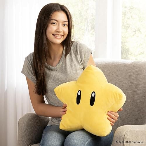 Club Mocchi Mocchi Super Mario Brothers Super Star Mega Plush Toy - 15" Officially Licensed Mario Movie/Video Games Soft Toys - Super Mario Room Decor - Kids Toys for 3 Year Old Boys & Girls thumbnail 2