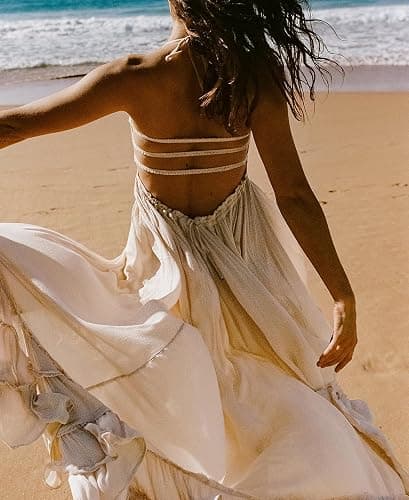 R.Vivimos Womens Summer Boho Sexy Backless Long Dresses thumbnail 5