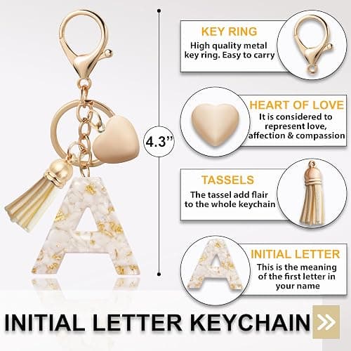 ANHBKAR Initial Letter Keychain, Butterfly Keychain Cute Resin, Initial Keychain Backpack Charms, Key chain for Women, Girls thumbnail 2