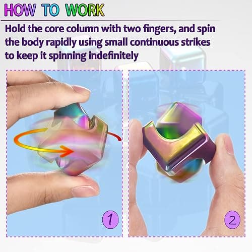 Fidget Spinner Toys Cube Adults, Christmas Stocking Stuffers for Teen Metal Cool Stuff Desk Gadgets Office Toy Small Anxiety Figette Sensory Toy ADHD Tool Fingears Figet Stress Valentine Gift for Boys thumbnail 5