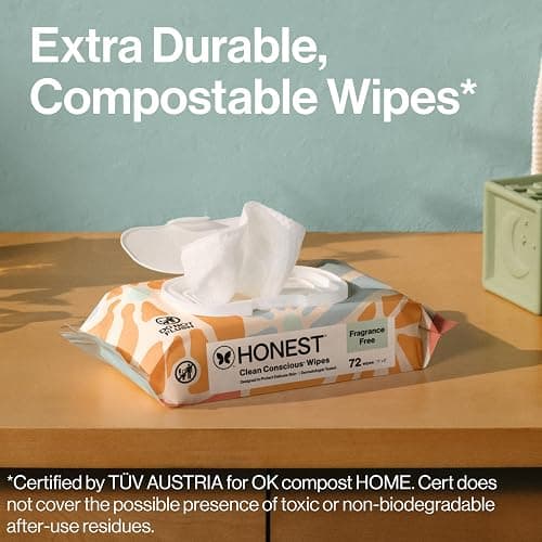 The Honest Company Hypoallergenic Multi-Use Baby Wipes for Sensitive Skin, Sunburst, 864 Count thumbnail 4