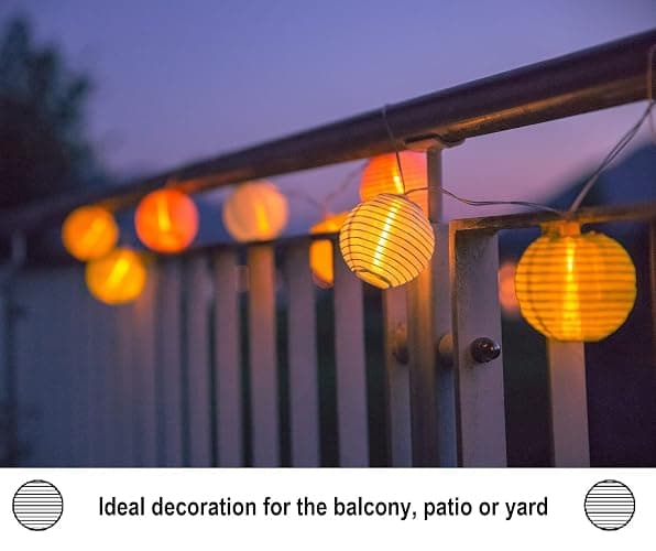 Cobus CozyHome Lantern String Lights Outdoor - 20 Lantern LEDs & 23 ft with 8 Modes | Warm White Outdoor Lampion String Lights Electric Lighting 23 ft thumbnail 3