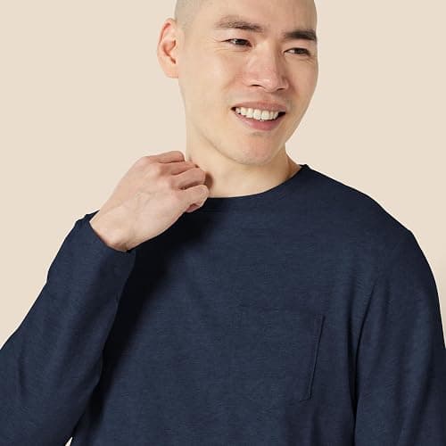 Amazon Essentials Men's Regular-Fit Crewneck T-Shirts, Long-Sleeve thumbnail 4