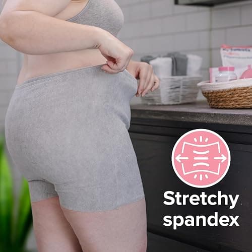 Dr. Talbot's Mom Postpartum Underwear - 8 Count - Size X-Large Disposable Panties for Postpartum Care - Gray thumbnail 3