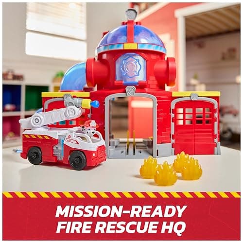 Paw Patrol Fire Rescue Command Center with Marshall Figure, Rescue Fire Truck, Lights, Launcher & Sound Fx, Kids Toys for Boys & Girls Ages 3 and Up thumbnail 2